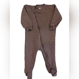 PL Baby Quilted Brown Kids Footie